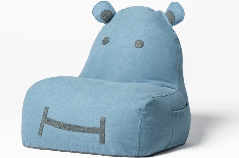 Pufa w zgaszonym odcieniu niebieskiego HIPPO