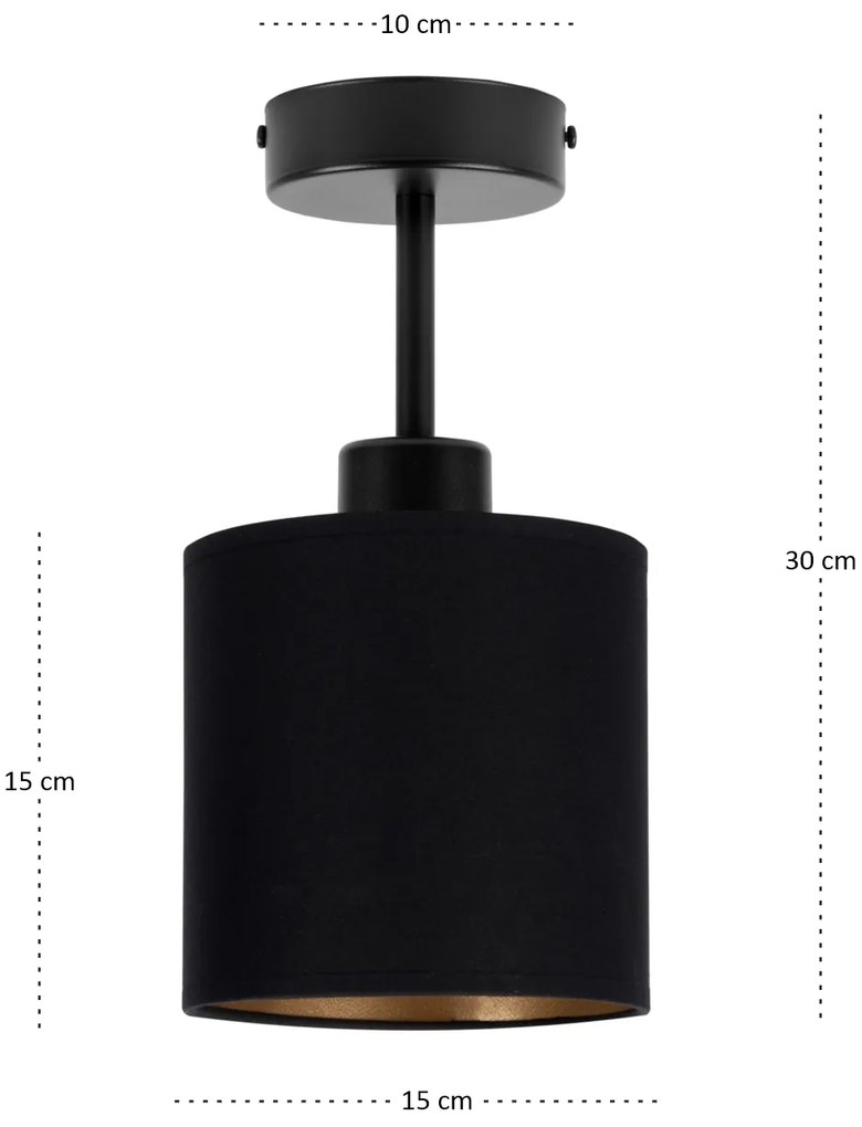 Lampa sufitowa czarna jednopunktowy spot z czarnym abażurem C-1010SC-S