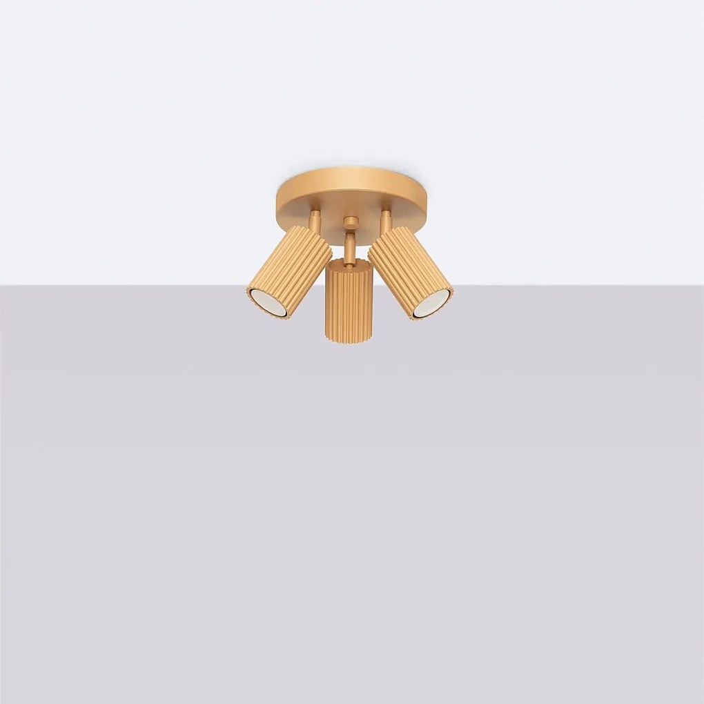 Lampa sufitowa minimalistyczny Gloow, aluminium - 3 źródło światła 4000K - L.19.5 x H.18 cm - złoty