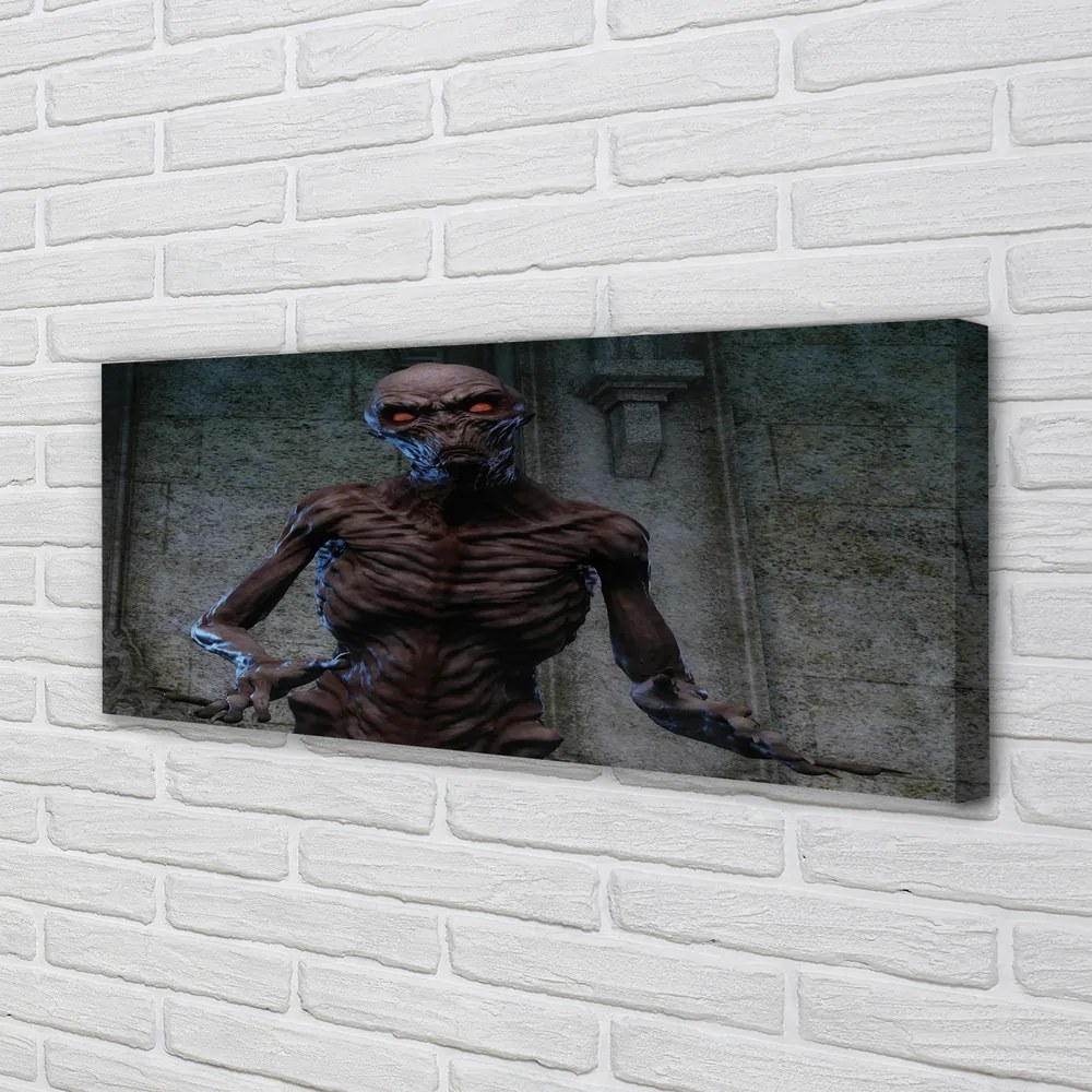 Obraz drukowany na płótnie Straszna Postać w Budynku