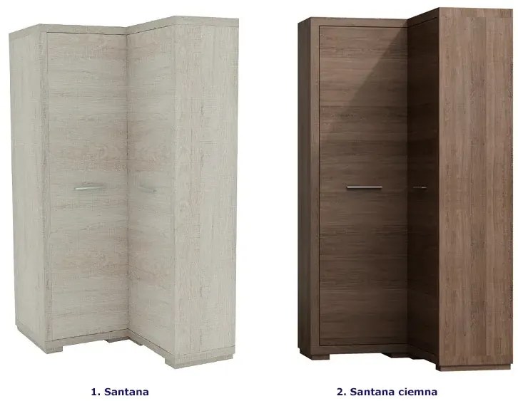 Narożna szafa typu L w kolorze santana ciemna - Cevita 3X