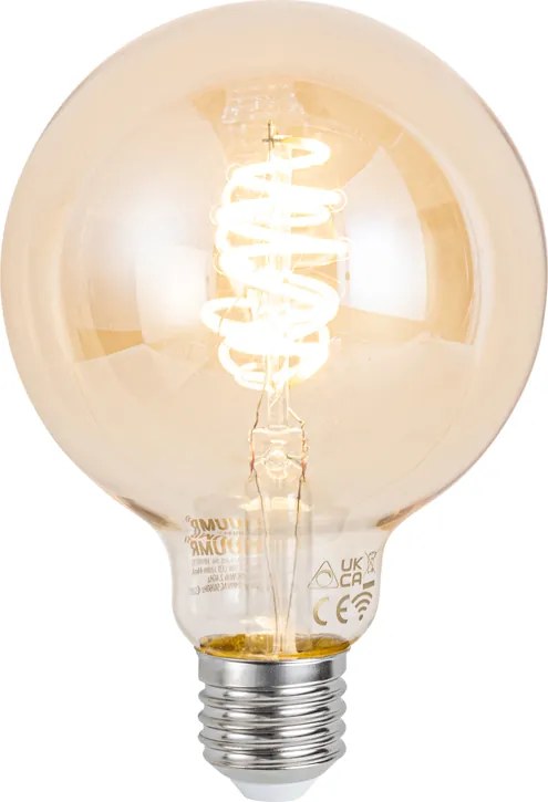 Inteligentna ściemniana żarówka LED E27 G95 Bursztynowa 4,9W 320lm 2500K