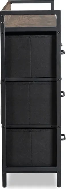 Komoda z Szufladami HUDSON 98 cm Dąb Rustykalny/Czarny Loft