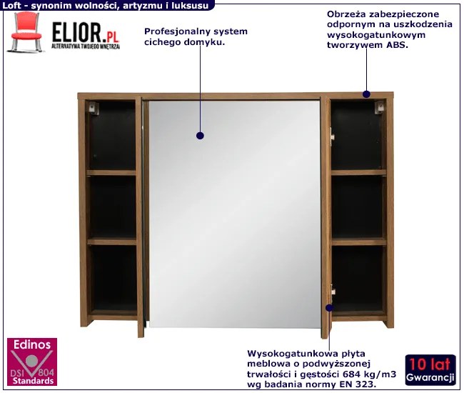Wisząca szafka łazienkowa z lustrem E3-L24
