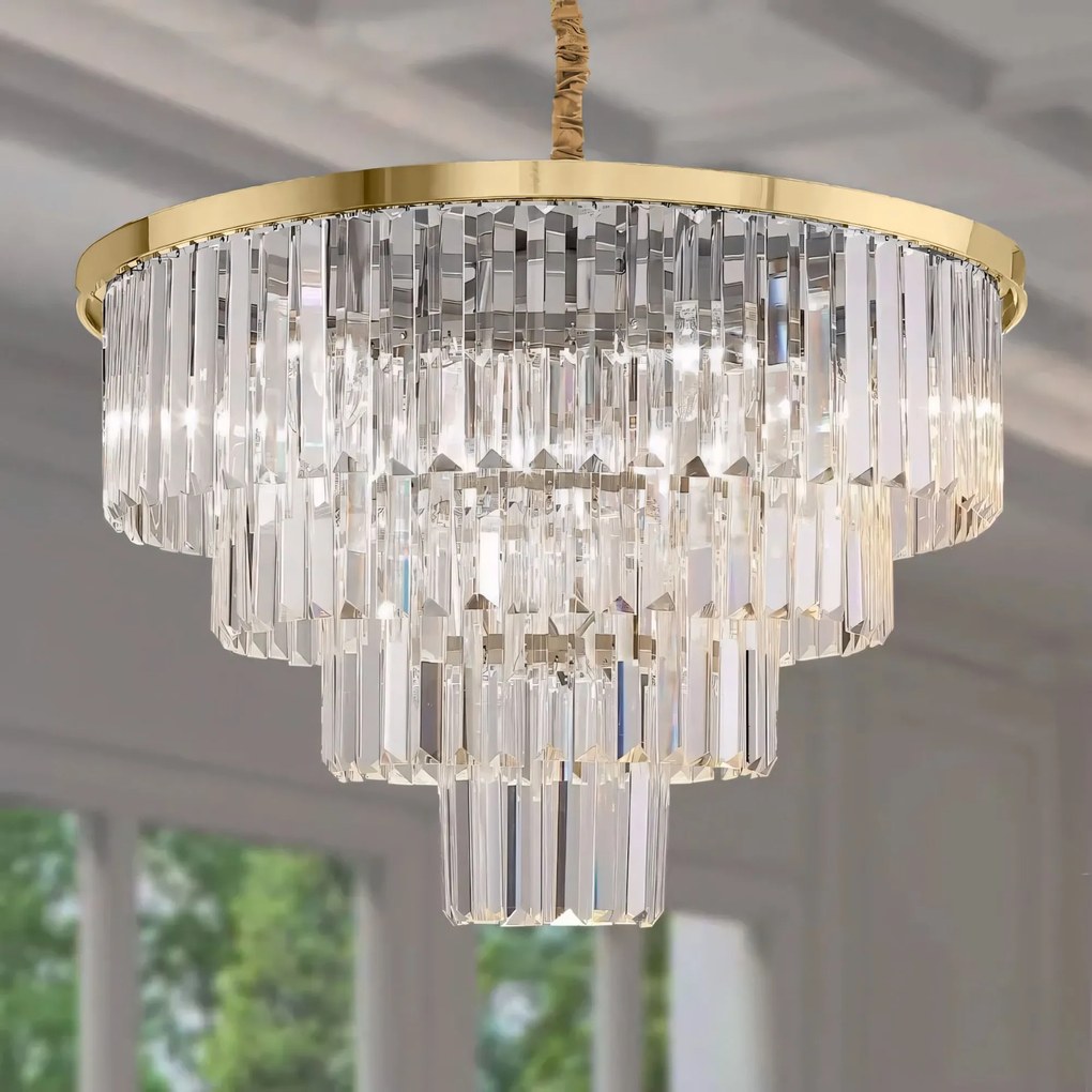 LAMPA SUFITOWA KRYSZTAŁOWA WISZĄCA APP1533-6CP4 ZŁOTA