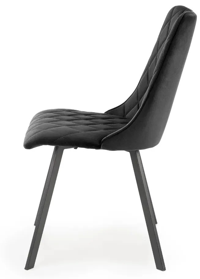 Krzesło tapicerowane K450 VELVET czarne HALMAR