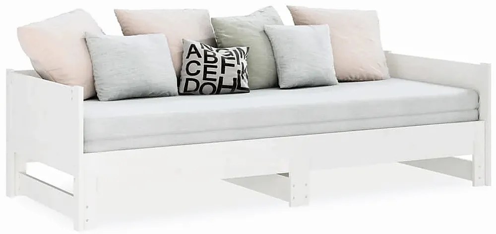 Białe łóżko rozsuwane sosnowe 2x(80x200) cm M8-T56