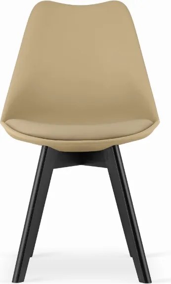 PROMOCJA Beżowe krzesło BALI MARK z czarnymi nogami II. jakość