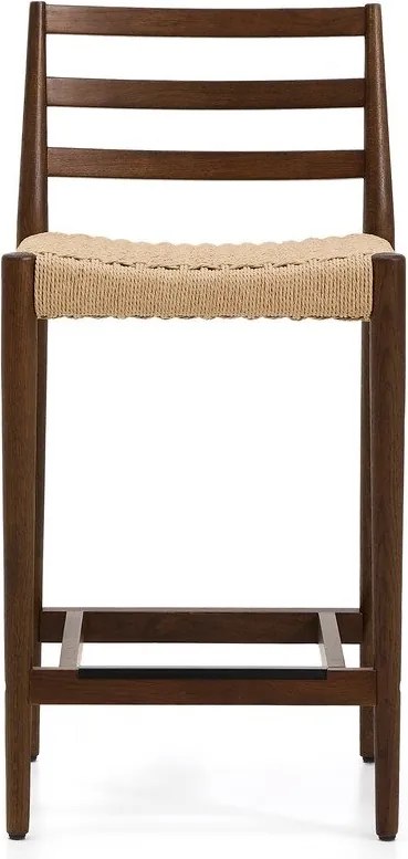 Brązowy/w naturalnym kolorze hoker z litego drewna dębowego (wysokość siedziska 65 cm) Analy – Kave Home