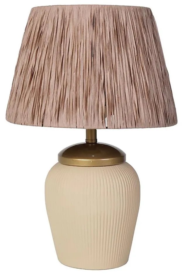 Lampa stołowa RAMZES 1xE27/40W/230V kremowa/brązowa