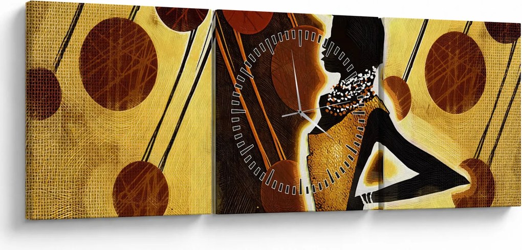 Obraz artystycznego malarstwa starożytnego (z zegarem) (90x30 cm)