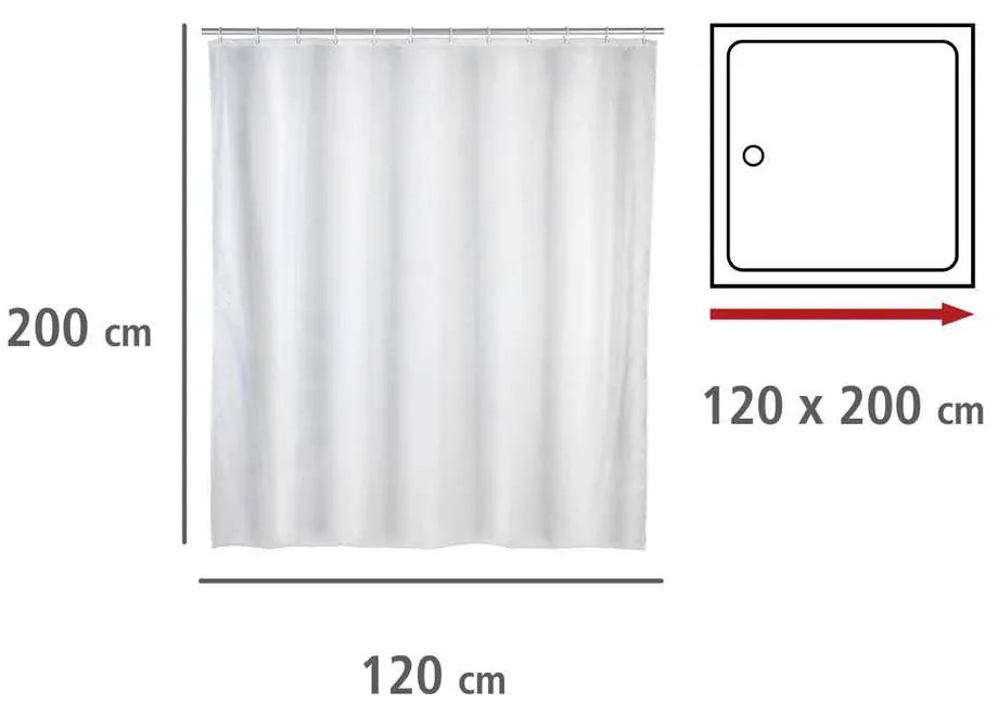 Zasłona prysznicowa, tekstylna, 120x200 cm, WENKO