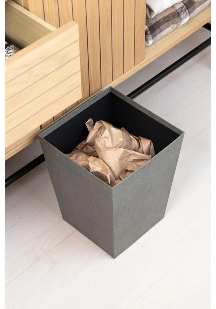 Szary biurowy kosz na śmieci Sofia Canvas Paper Laminate – Bigso