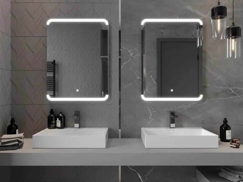 Mexen Nida lustro łazienkowe podświetlane 60 x 80 cm, LED 6000K, antypara - 9806-060-080-611-00