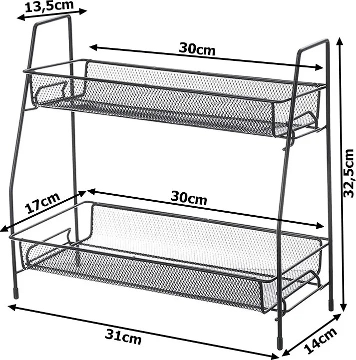 Organizer do kuchni TALORO 31x32,5 cm, czarny