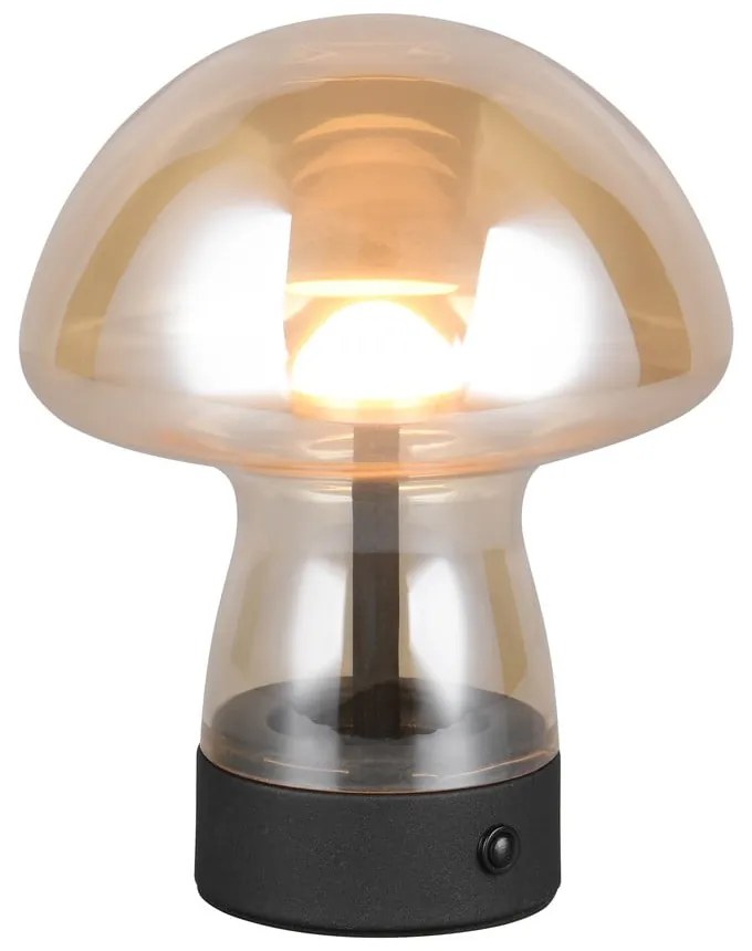 Lampa stołowa LED w bursztynowym kolorze ze szklanym kloszem (wysokość 18 cm) Dooley – Trio