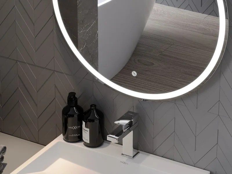 Mexen Gobi lustro łazienkowe podświetlane, okrągłe 100 cm, LED 6000K, antypara - 9801-100-100-611-00