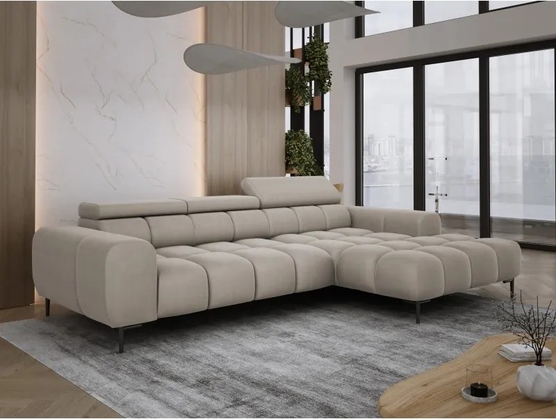 Narożnik PLAZA MINI wolnostojący Prawostronny w tkaninie Promocyjnej SOLAR 16 WERSAL