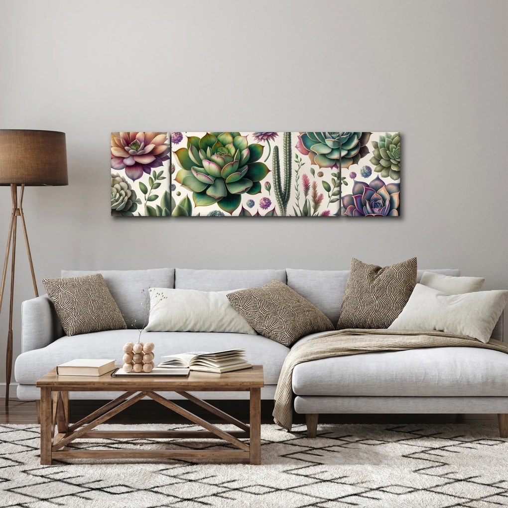 Obraz - Sukulenty (170x50 cm)