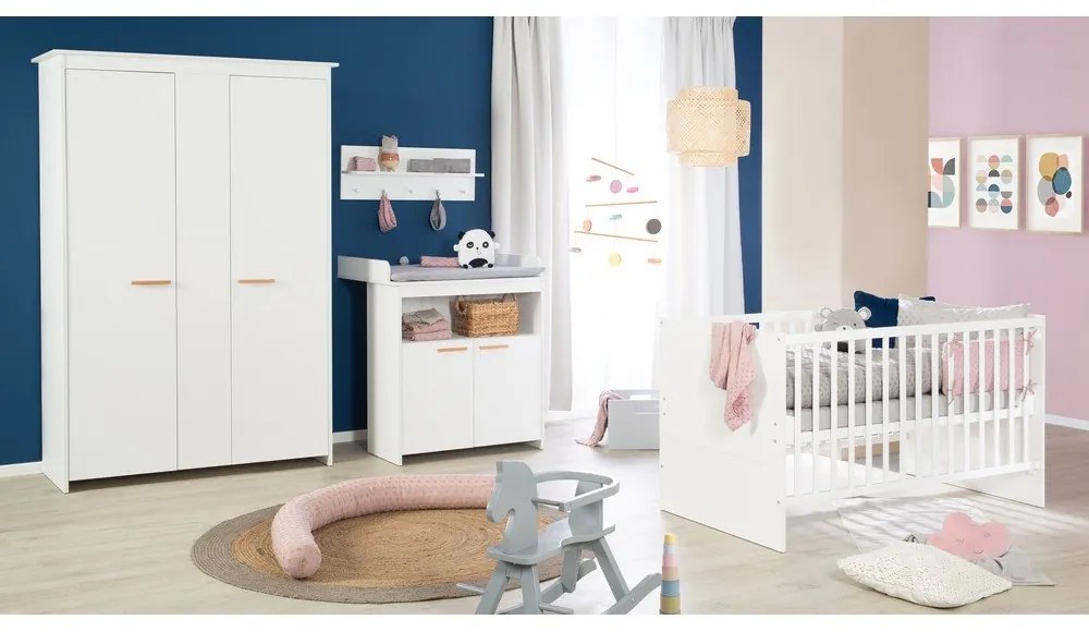 Biała komoda dziecięca z przewijakiem 88x98x75 cm Anton – Roba