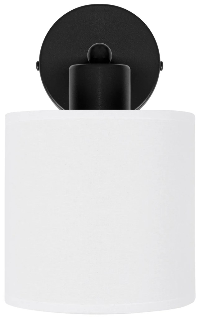 Czarny kinkiet LED z białym abażurem WD-C-1010SC-WE jednopunktowy indu