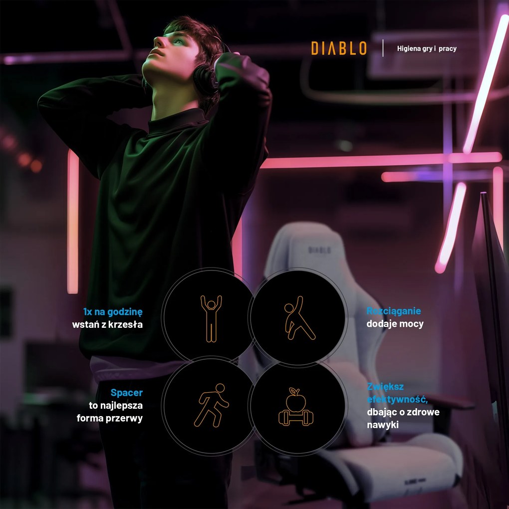 Fotel gamingowy Diablo X.One Prime, Normal Size, Nightwolf Moon