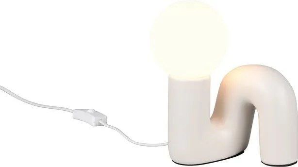 Lampa stołowa ceramiczna w kolorze kości słoniowej (wysokość 21,5 cm) Quinn – Reality