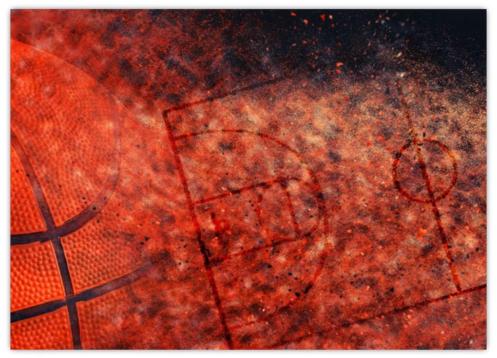 Obraz na szkle - Piłka do koszykówki (70x50 cm)