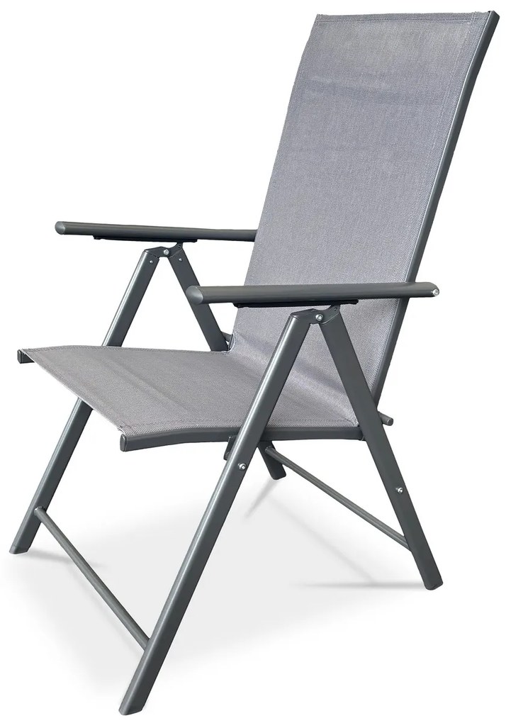 Autronic Krzesło ogrodowe metal, tekstyl, szary, AZC-S1 116 GREY