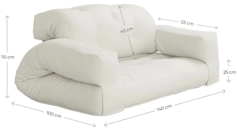 Sofa rozkładana z brązowym obiciem Karup Design Hippo Mocca