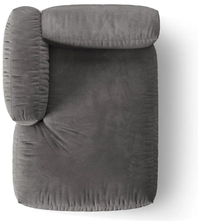 Szary aksamitny moduł sofy (lewostronny) Martina – Micadoni