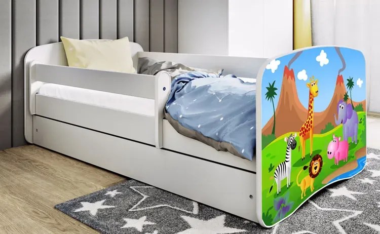 Dziecięce łóżko z szufladą Rostok 2X mix 80x180 - białe