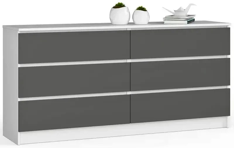 Nowoczesna Komoda Biały Z Szufladami + Grafit M7-Z19