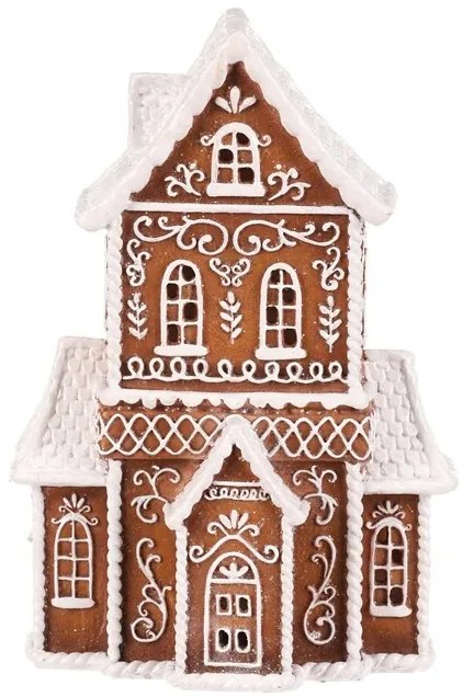Ozdoby świąteczne Piernikowy kościółek, żywica poliestrowa, LED, brązowy