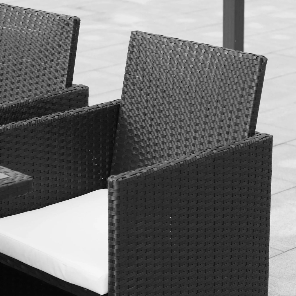 Outsunny 9-cz. komplet ogrodowy stół z krzesłami z technorattanu zestaw wypoczynkowy szary