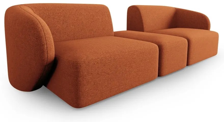 Sofa z tkaniny szenilowej w kolorze terakoty 246 cm Paolo – Milo Casa