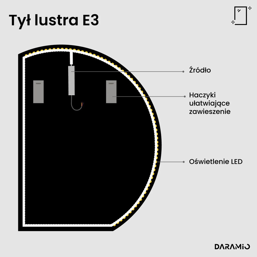 Okrągłe lustro łazienkowe LED E3