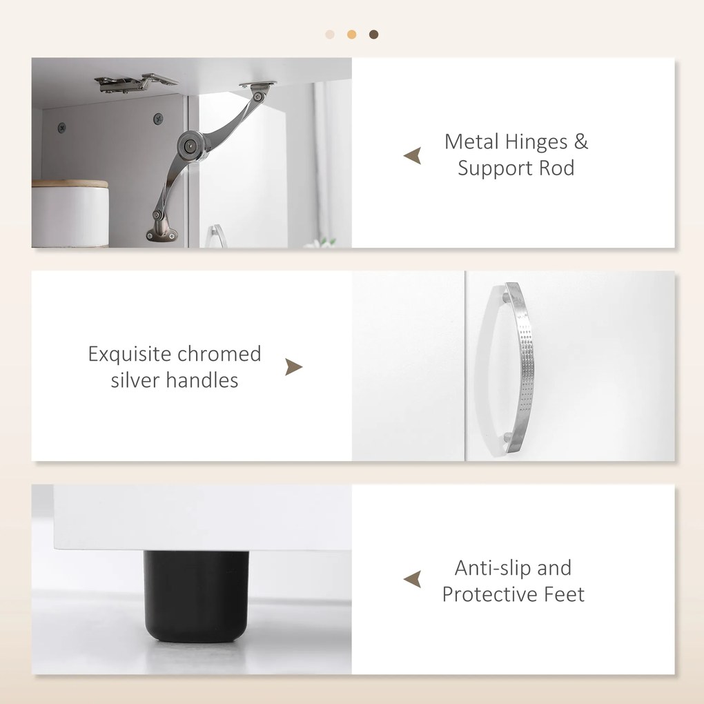 HOMCOM Szafka kuchenna, bufet z 3 szufladami i 3 półkami, obszerny magazyn, 89x39,5x168cm, Biały