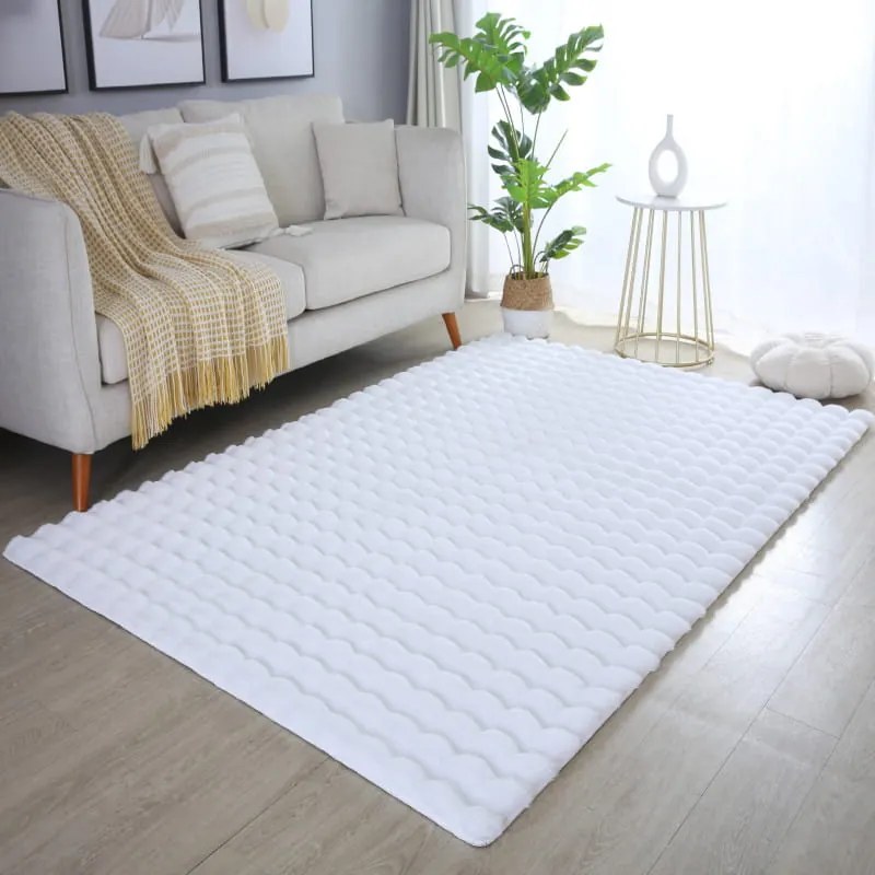 Dywan pluszowy 3D Ambiance biały 200 cm x 290 cm