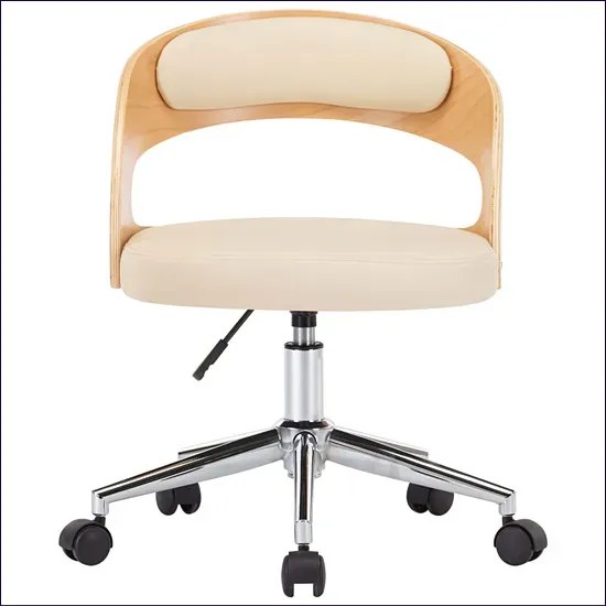 Kremowy nowoczesny fotel obrotowy retro - Keltis 5X