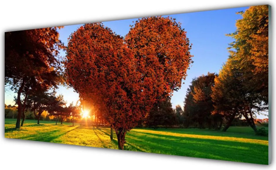 Panel Szklany Drzewo w Kształcie Serca