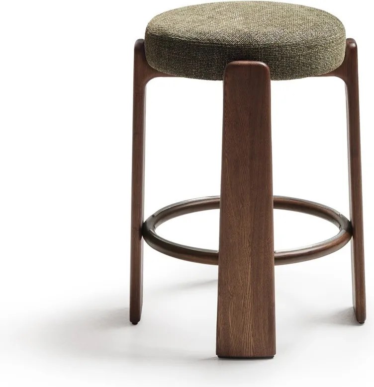 Hoker w kolorze zielono-ciemnonaturalnym z litego drewna jesionowego (wysokość siedziska 65 cm) Granite – Kave Home