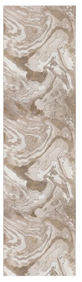 Beżowy chodnik 60x230 cm Marbled – Flair Rugs