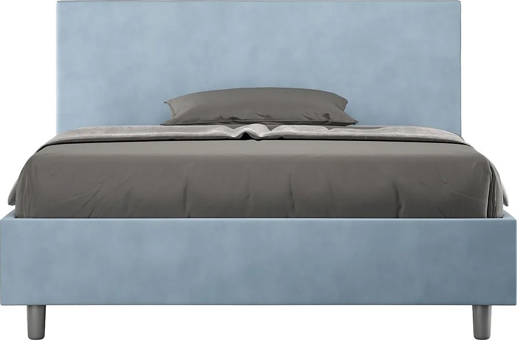 Łóżko bez stelaża tapicerowane 140x200 microfibra błękitny Adele