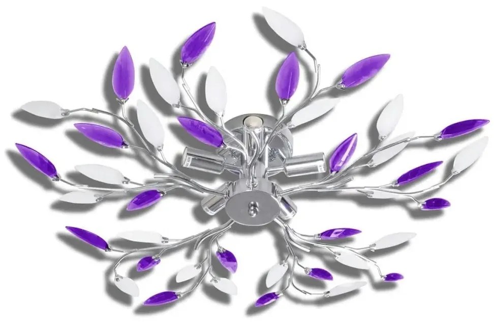 Fioletowa lampa sufitowa z motywem roślinnym - 3X E996 P4-G72