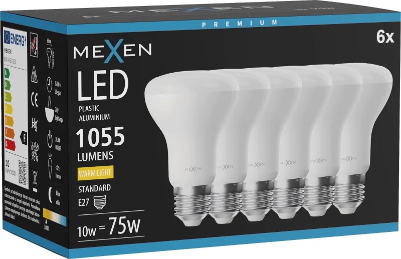 Mexen Nova 6x żarówka LED E27, R63, 10W, Ciepła - 3000K, 1055 lm - L104-E27-1030-01x06
