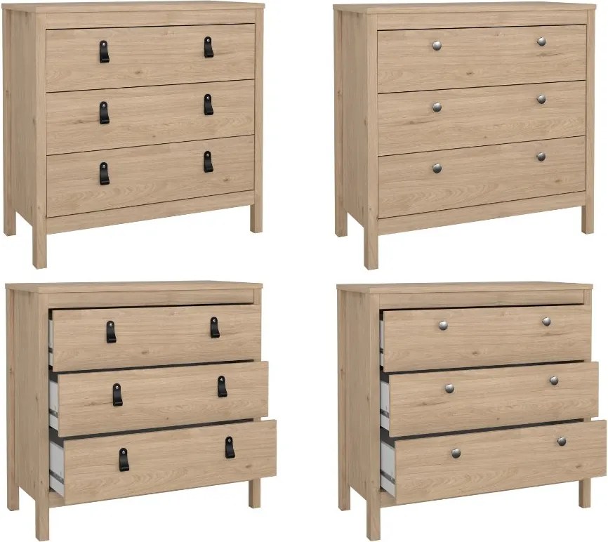 Komoda z szufladami na nóżkach Madrid 3S, jackson hickory