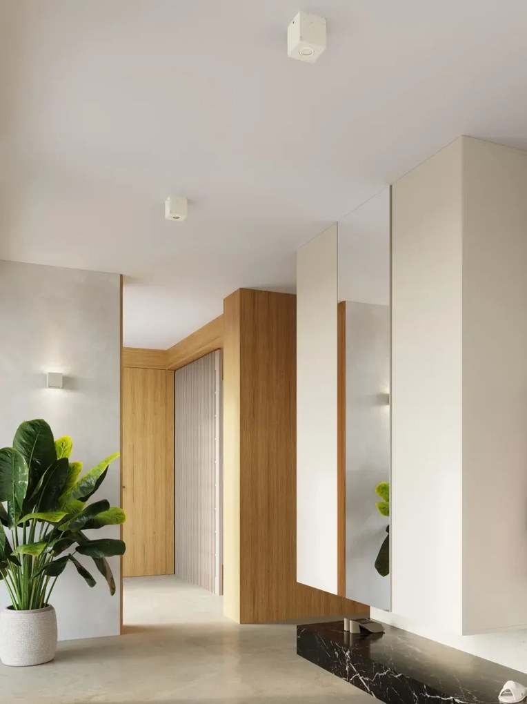 Loftowy beżowy kinkiet kostka D0-P30