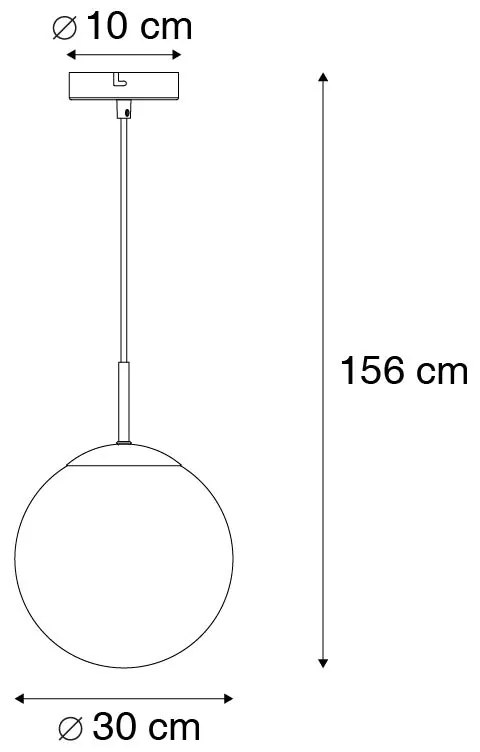 Lampa wisząca w stylu art deco czarna z przydymionym szkłem 30 cm - Pallon ArtDeco Oswietlenie wewnetrzne
