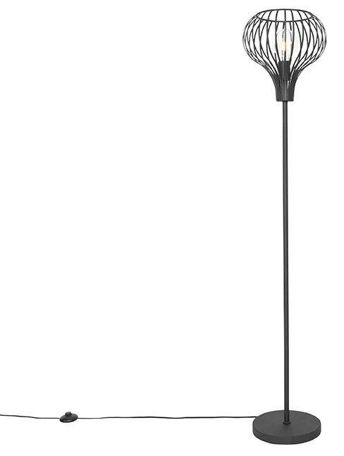Nowoczesna lampa podłogowa czarna - Saffira